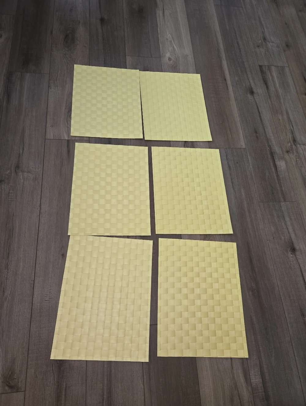 Woven Yellow Placemats Set – Textured Basket Weave Table Mats
